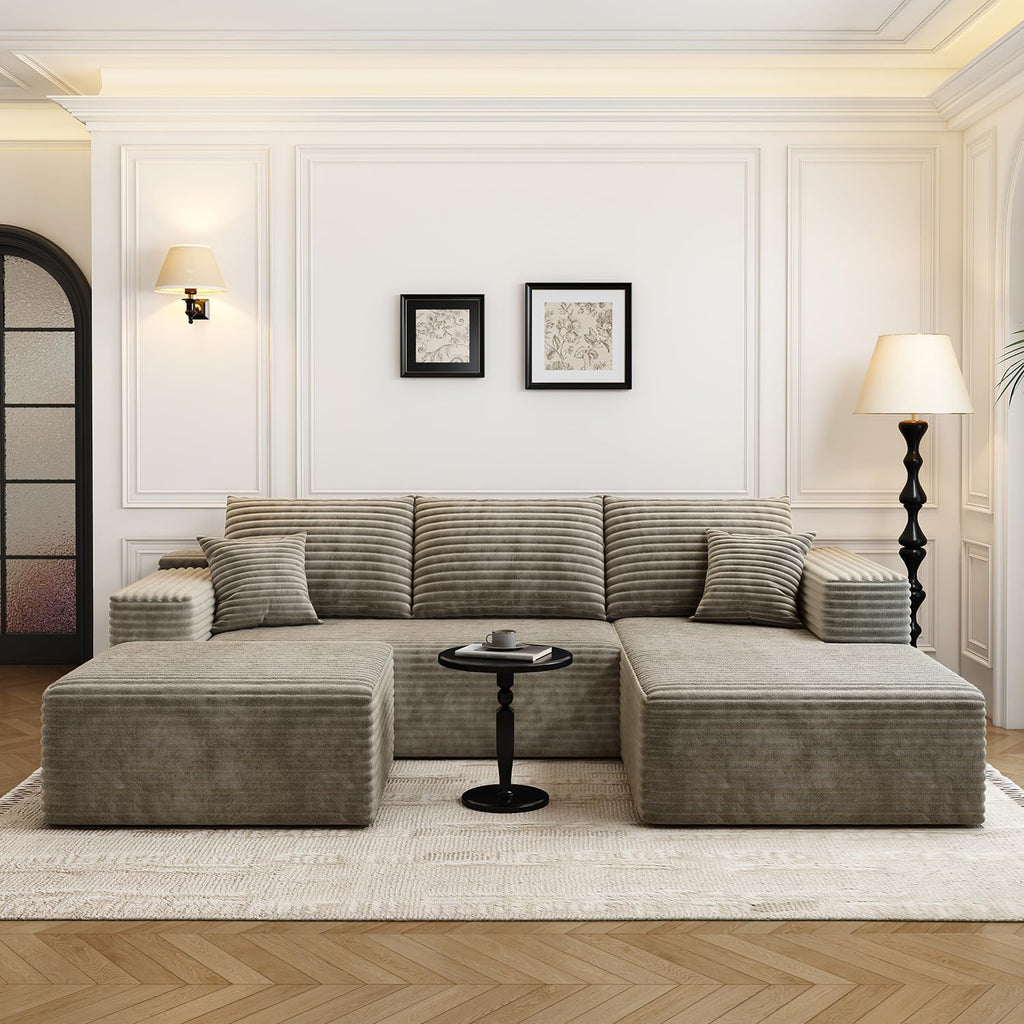 107.5" Cloud Modular Sectional Sofa Couch with L-Shape Chaise,Modern Minimalist Upholstered Couches