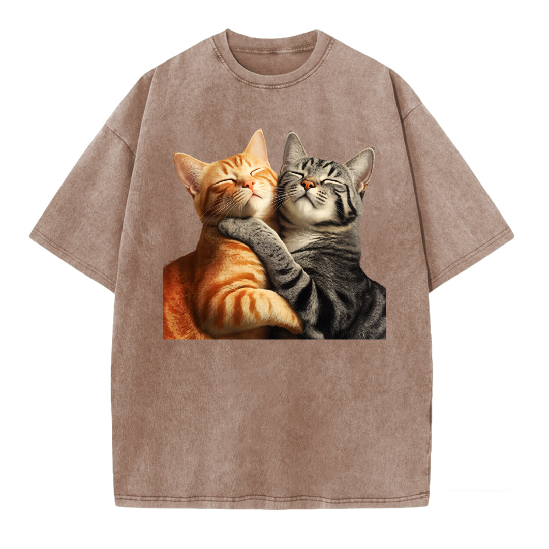 Titanic Cat Movie Scene Graphic Washed T-shirt