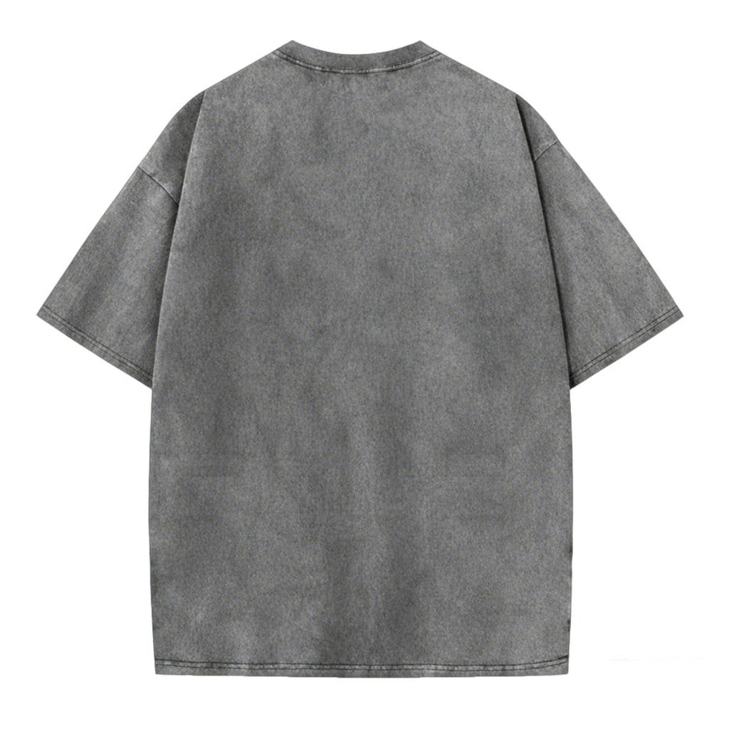 Funny DJ Cat Graphic Washed T-Shirt