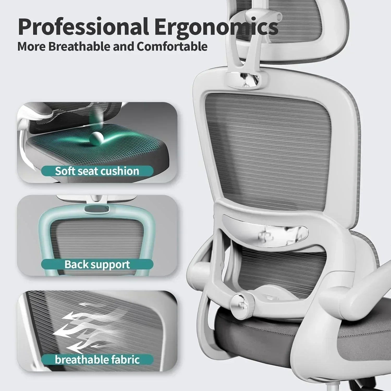 TRALT Office Chair Ergonomic Desk Chair 330 lbs Home Gaming Chair with Wheels
