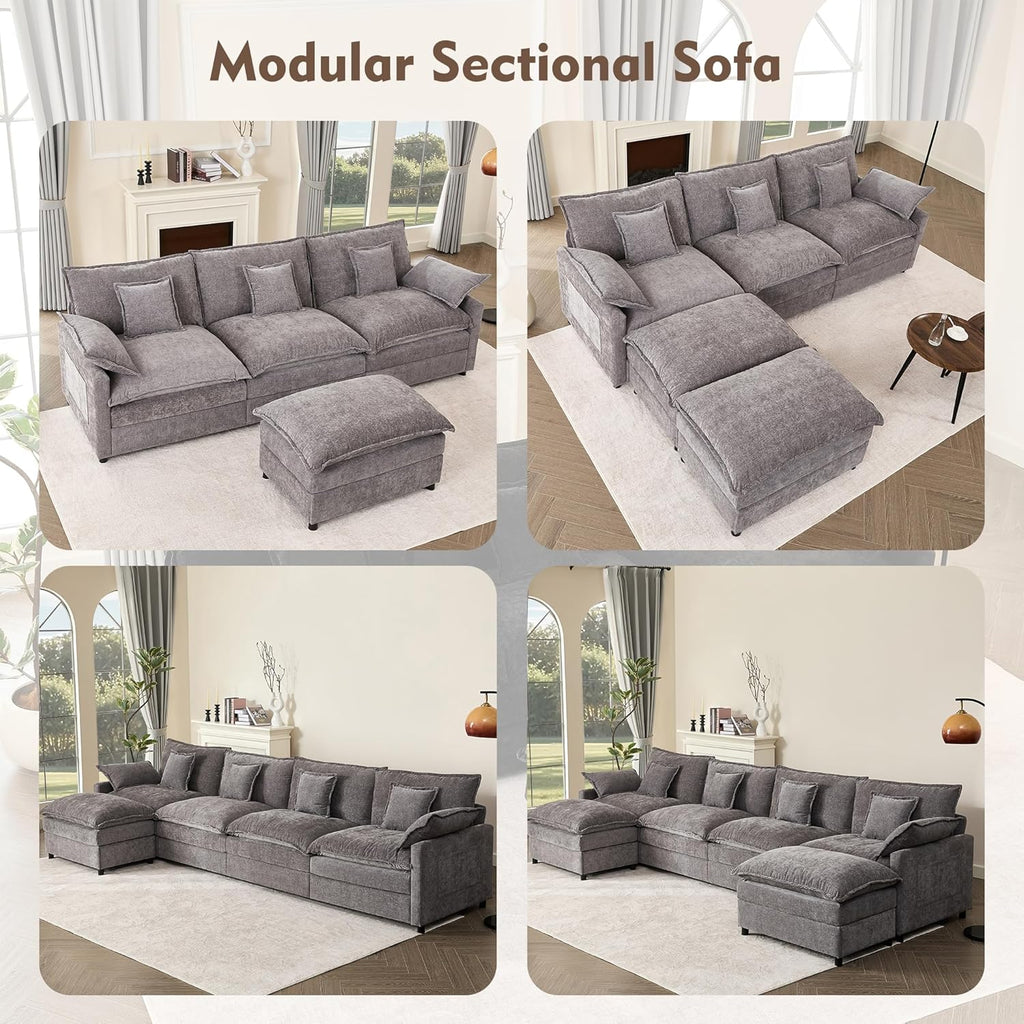 108" U-shaped sofa modular sofa three-seater comfortable cloud sofa