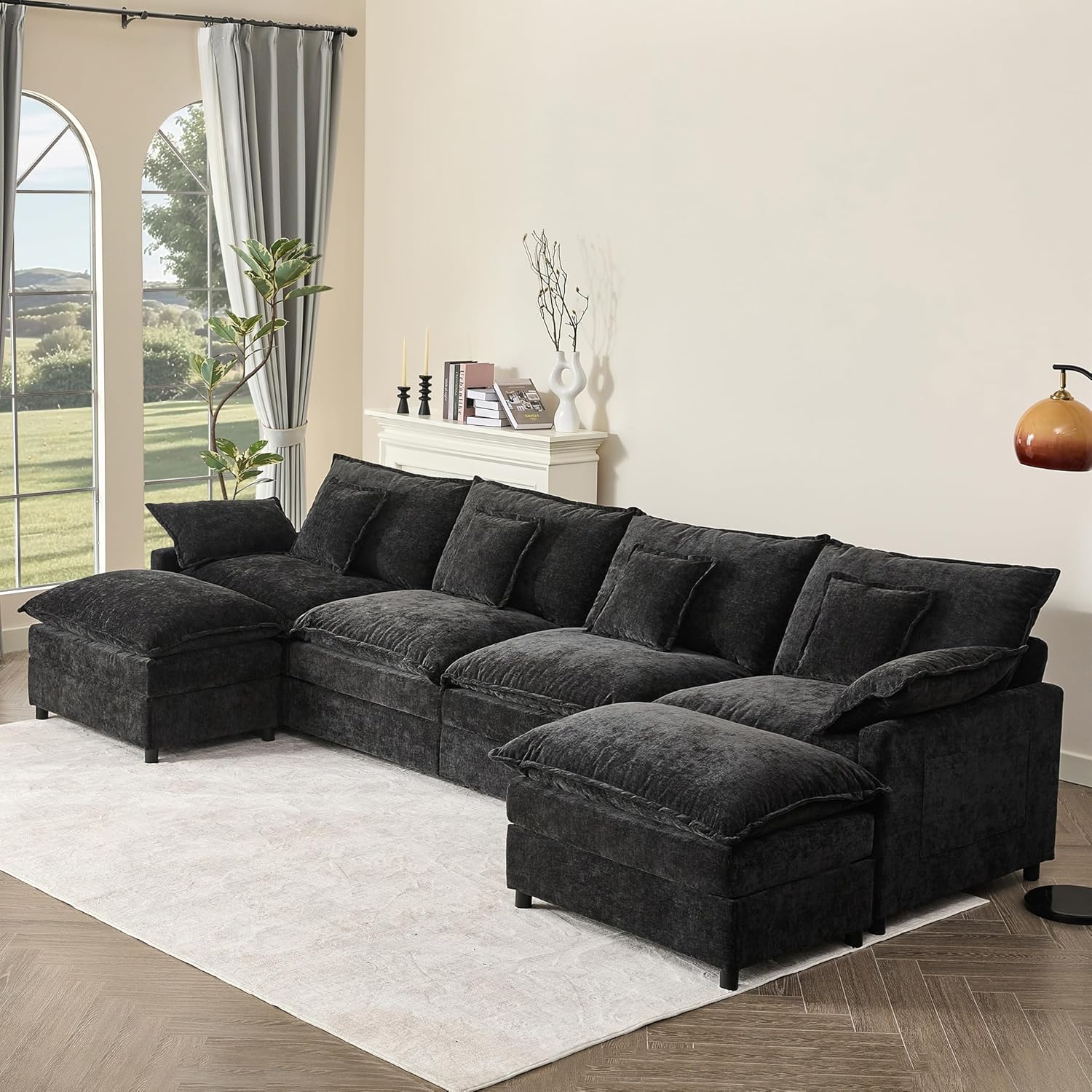 108" U-shaped sofa modular sofa three-seater comfortable cloud sofa